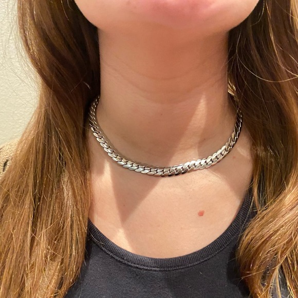 SHABA 18K Gold Plated Stainless Steel Braided Bone Chain Necklace Gold Silver - Picture 8 of 11